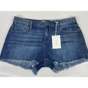Cello Women Medium Denim Shorts Blue Mid Rise Cutoff Frayed NWT